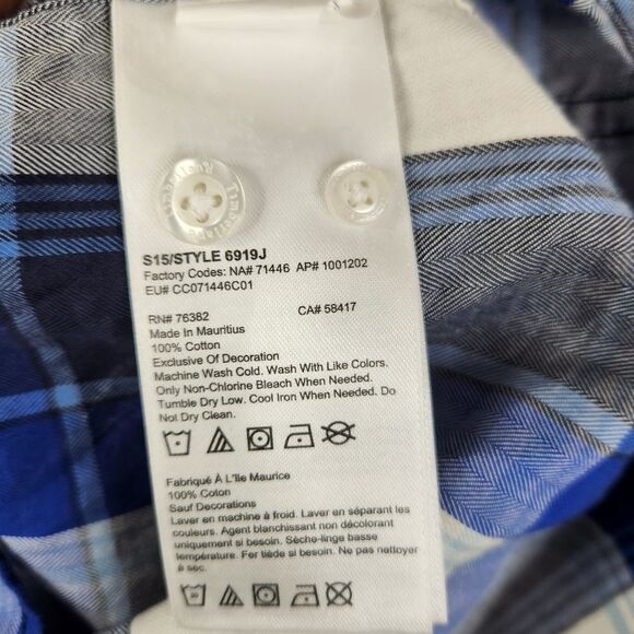 Timberland Mens Plaid Roll Tab Long Sleeve Dual Pocket Button Down Shirt XL - Picture 7 of 7